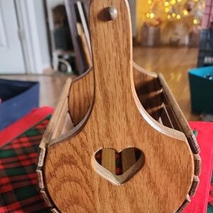 Wooden Heart Cutout Caddy